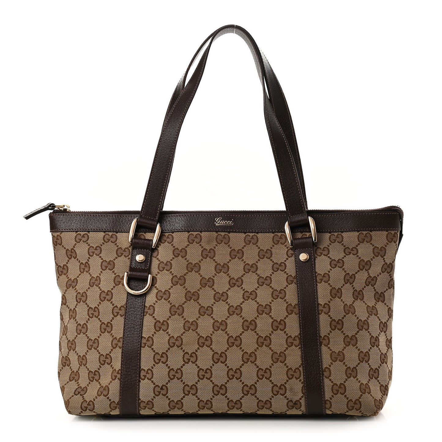 Monogram Medium Abbey Tote Dark Brown