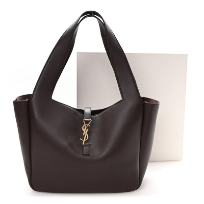 Saint Laurent Smooth Calfskin Bea Tote Dark Currant 11 of 11