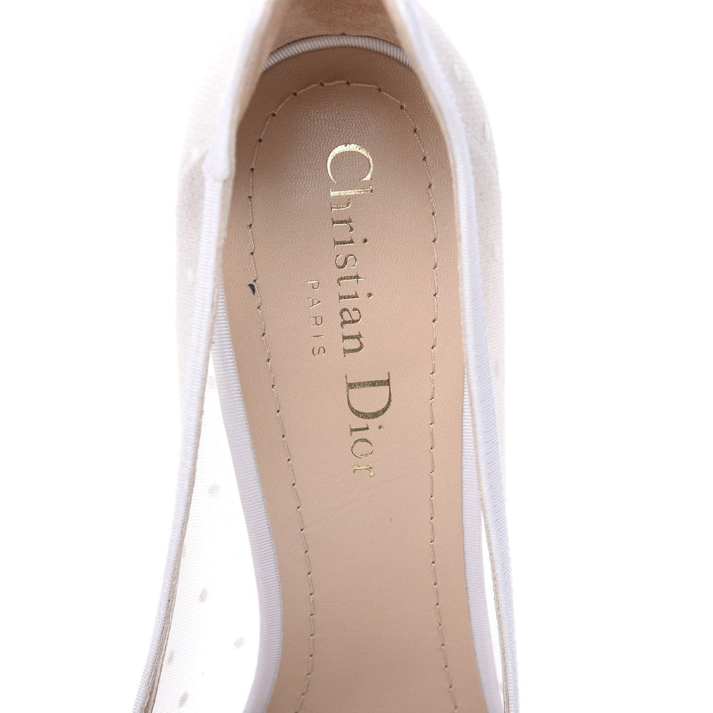 Mesh Plumetis Tulle D-Moi Pumps 38.5 White