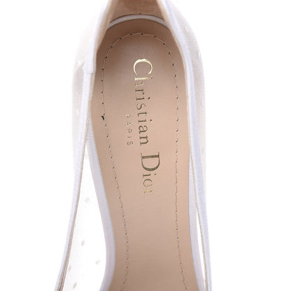 Christian Dior Mesh Plumetis Tulle D-Moi Pumps 38.5 White 6 of 8