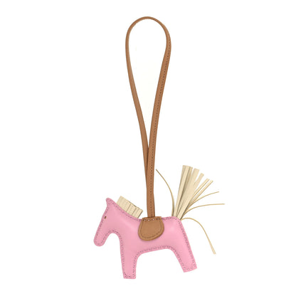 Hermes Milo Lambskin Grigri Rodeo Horse Bag Charm PM Mauve Sylvestre Craie Chai 1 of 3