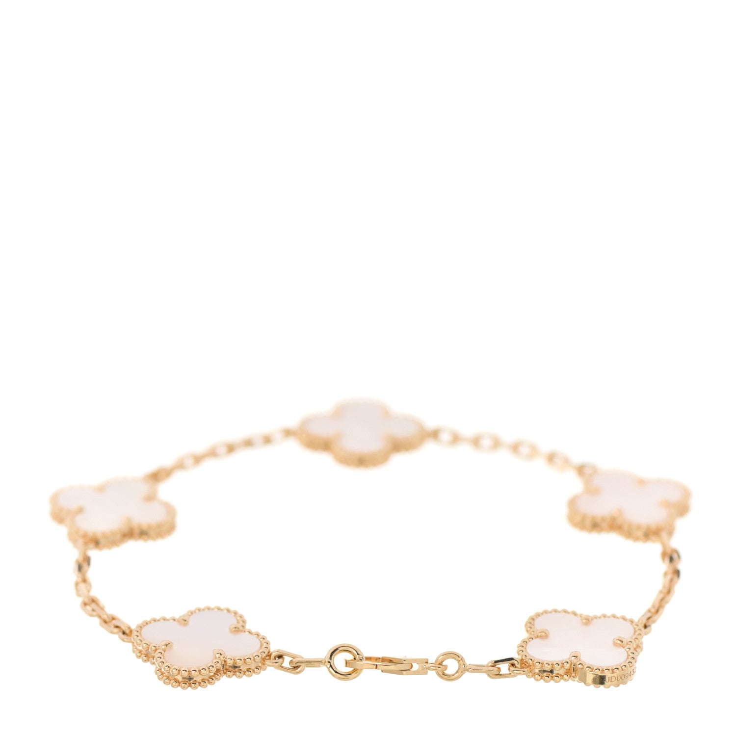 Van Cleef & Arpels 18K Yellow Gold Mother of Pearl 5 Motifs Vintage Alhambra Bracelet 2 of 5