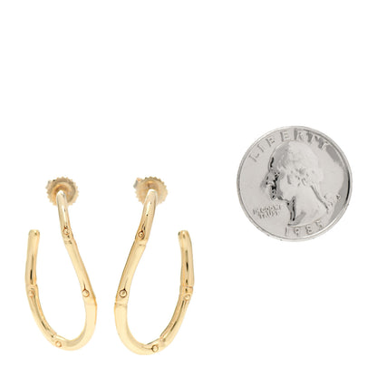 John Hardy 18K Yellow Gold Bamboo Twist Hoop Earrings 2 of 6