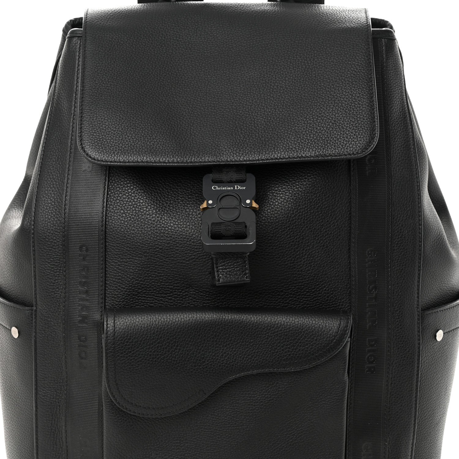 Christian Dior Grained Calfskin Saddle Backpack Black 8 of 11