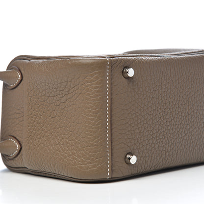 Hermes Taurillon Clemence Mini Lindy 20 Etoupe 7 of 10