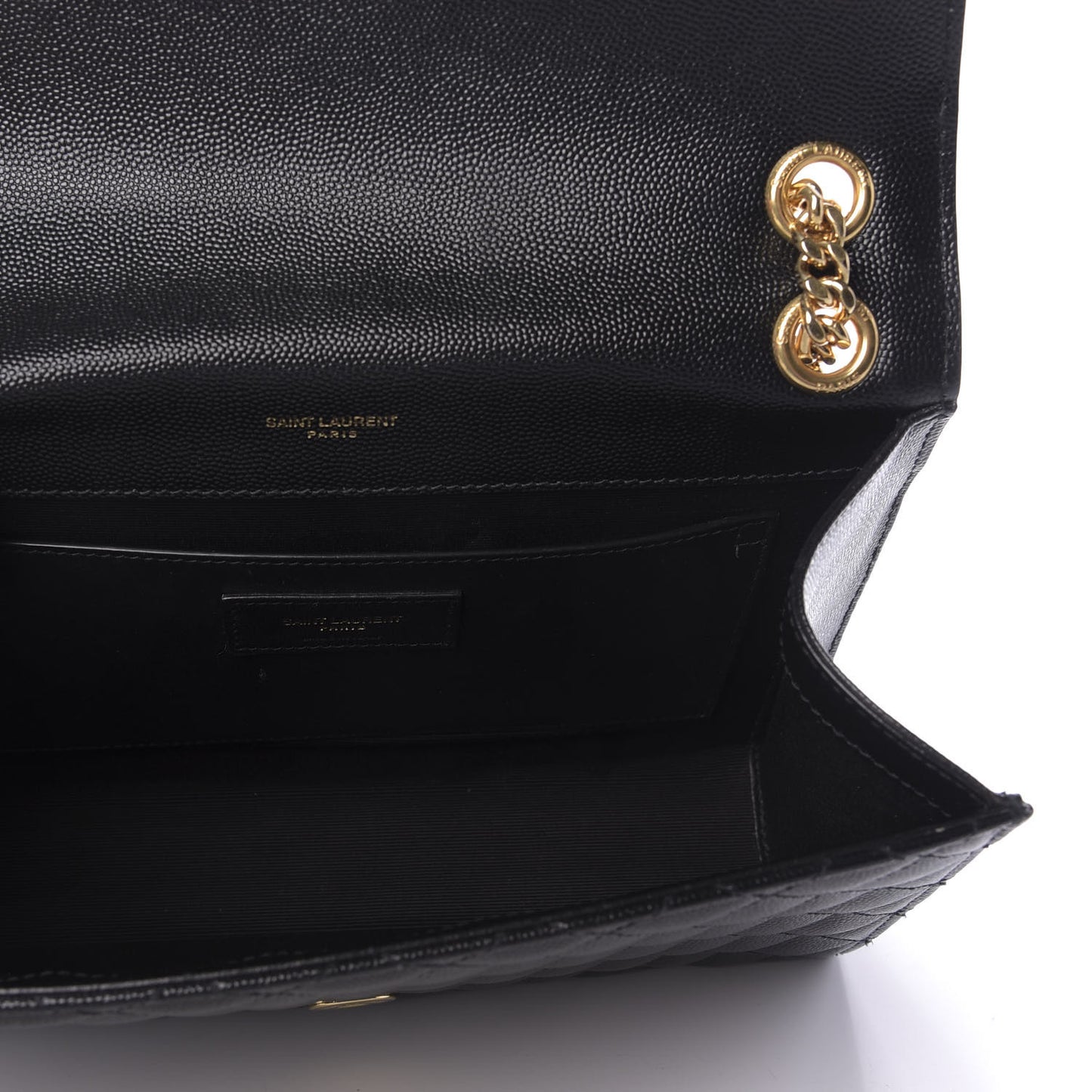 Grain De Poudre Textured Mixed Matelasse Triquilt Medium Monogram Satchel Black