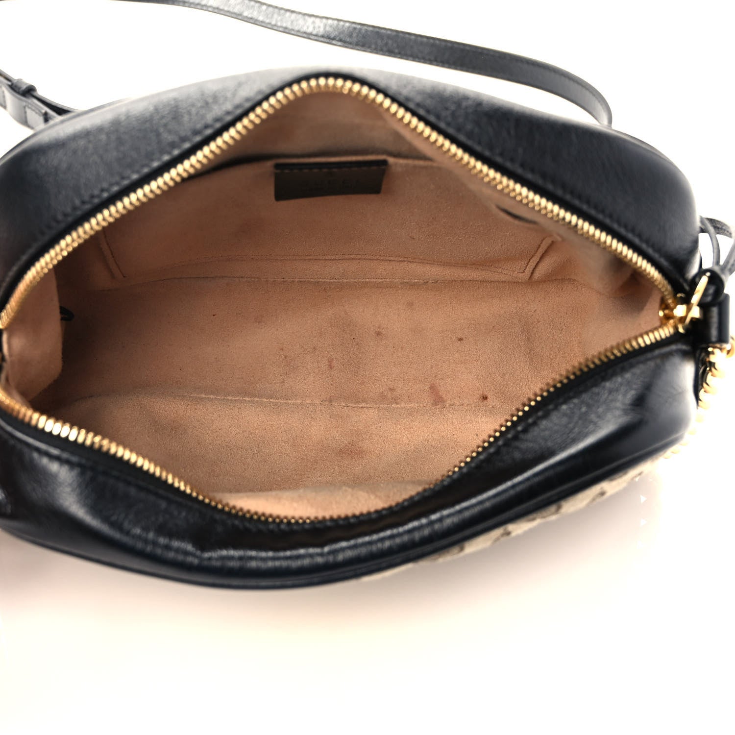Gucci Monogram Matelasse Diagonal Small GG Marmont Chain Shoulder Bag Beige Black 5 of 12