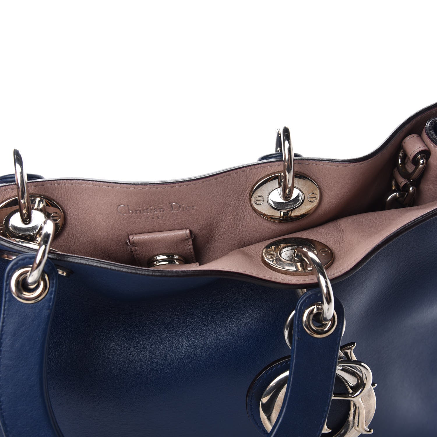 Christian Dior Smooth Calfskin Large Diorissimo Tote Blue 10 of 15