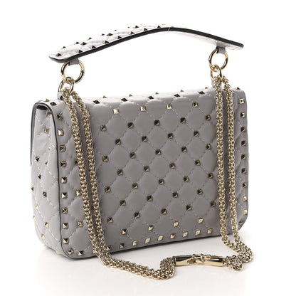Valentino Garavani Nappa Medium Rockstud Spike Shoulder Bag Grey 3 of 15