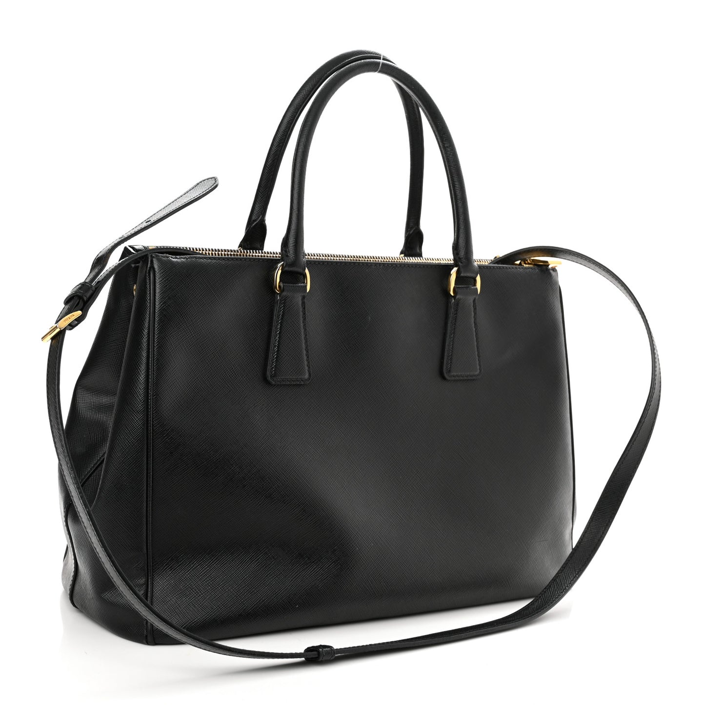 Saffiano Large Galleria Double Zip Tote Black