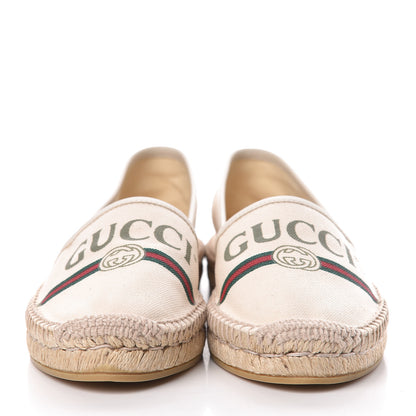 Gucci Canvas Logo Espadrilles 37 Greggio White 2 of 10