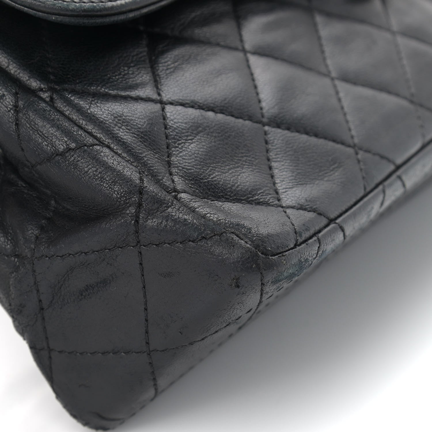 Chanel Lambskin Quilted Medium Double Flap Black 14 of 17