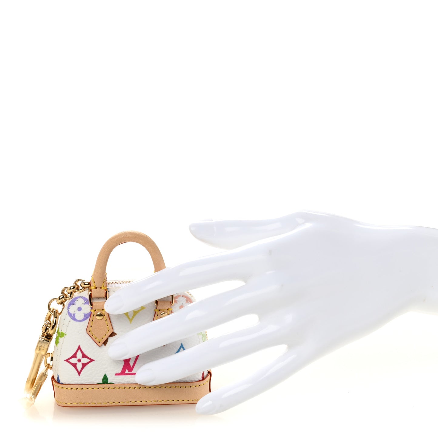 LV x TM Monogram Multicolor Micro Alma Bag Charm White