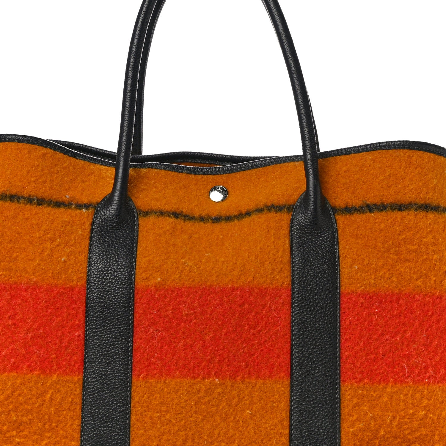 Hermes Wool Rocabar Garden Party Tote 36 MM Orange Black 7 of 9