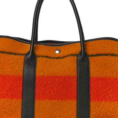 Hermes Wool Rocabar Garden Party Tote 36 MM Orange Black 7 of 9