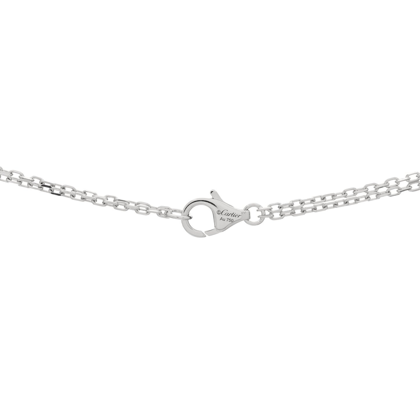 18K White Gold 2 Diamond LOVE Necklace