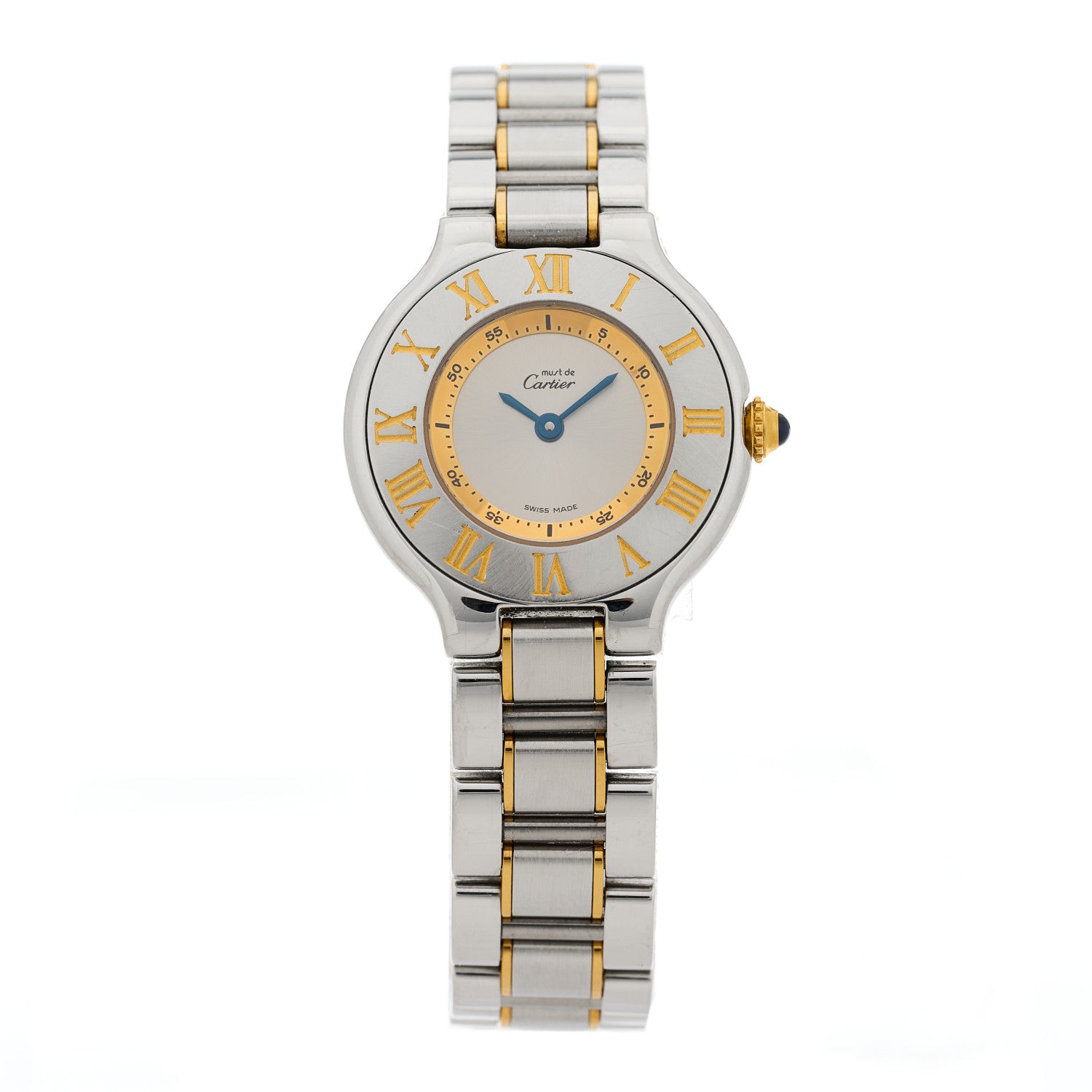 Cartier Stainless Steel 18K Yellow Gold 28mm Must De 21 Quartz Watch 1 of 4