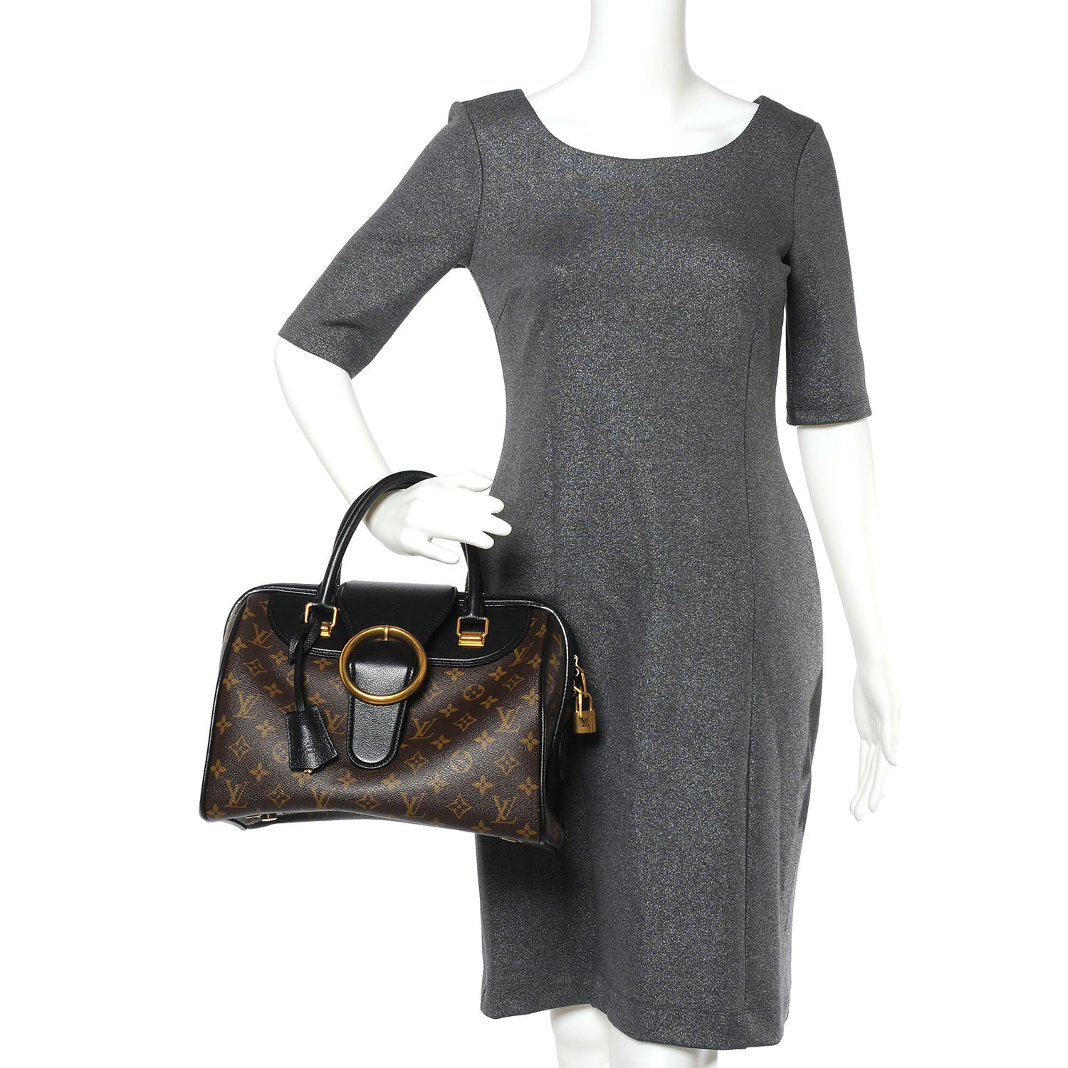 Louis Vuitton Monogram Golden Arrow Speedy Black 3 of 8