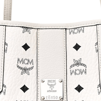 MCM Visetos Medium Liz Reversible Shopper Tote White 15 of 22