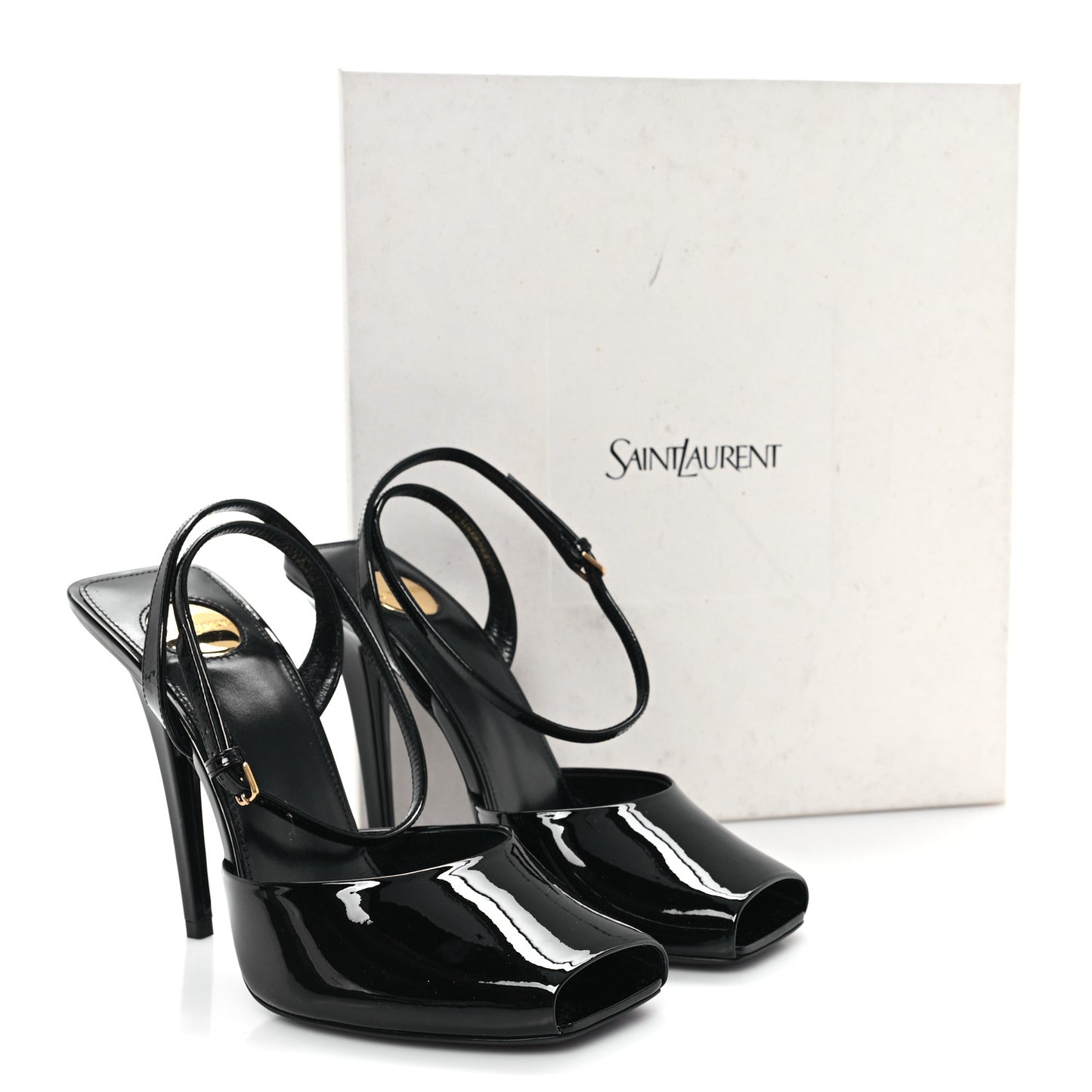 Patent Calfskin La Scandale 110 Sandals 38.5 Black