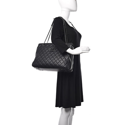 Chanel Calfskin Quilted Frame In Chain Tote Black 2 of 12