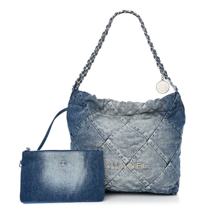 Chanel Denim Quilted Small Chanel 22 Blue 3 of 11
