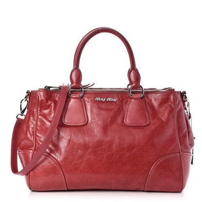 Miu Miu Vitello Shine Top Handle Satchel Bruyere 1 of 9