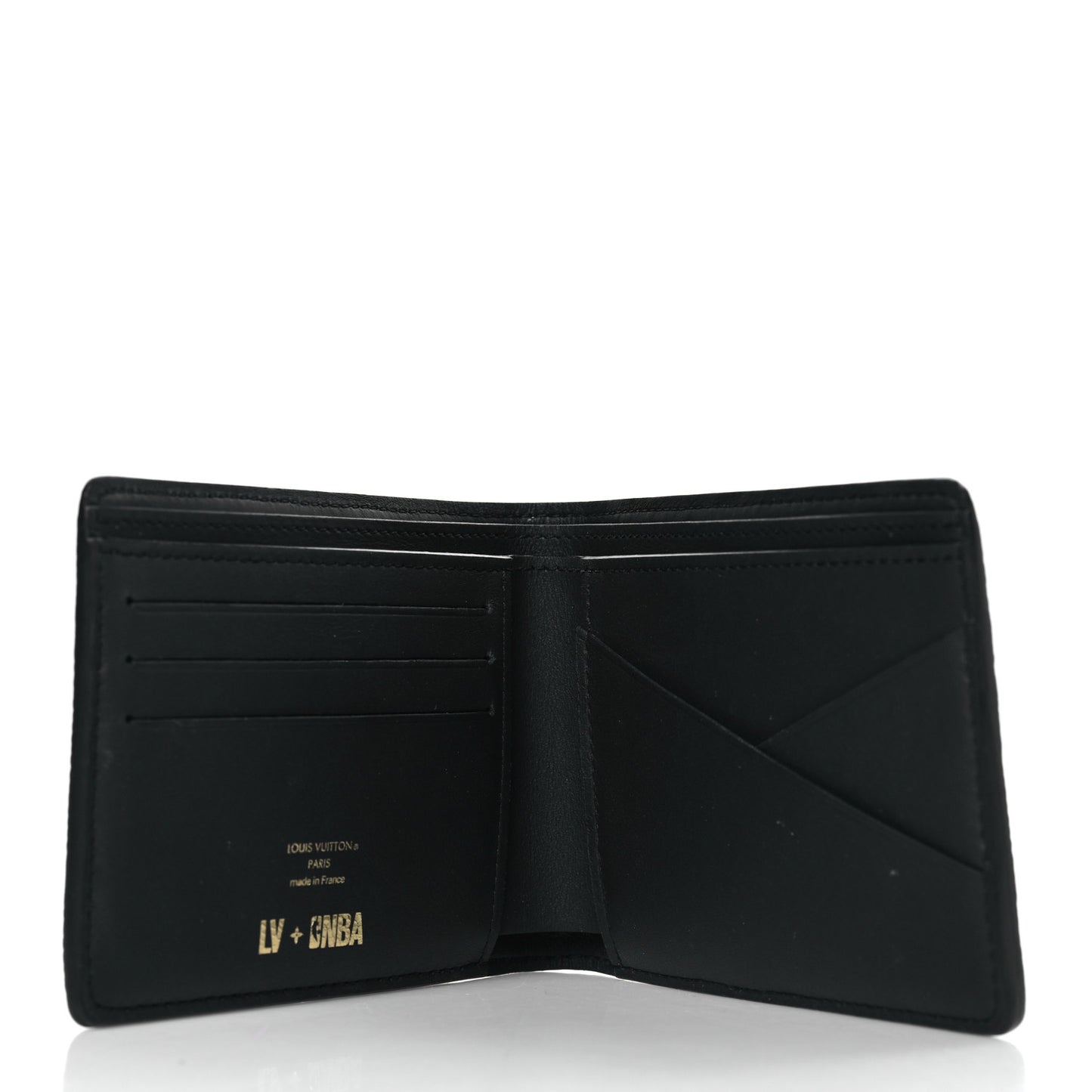 X NBA Grained Calfskin Monogram Multiple Wallet Black