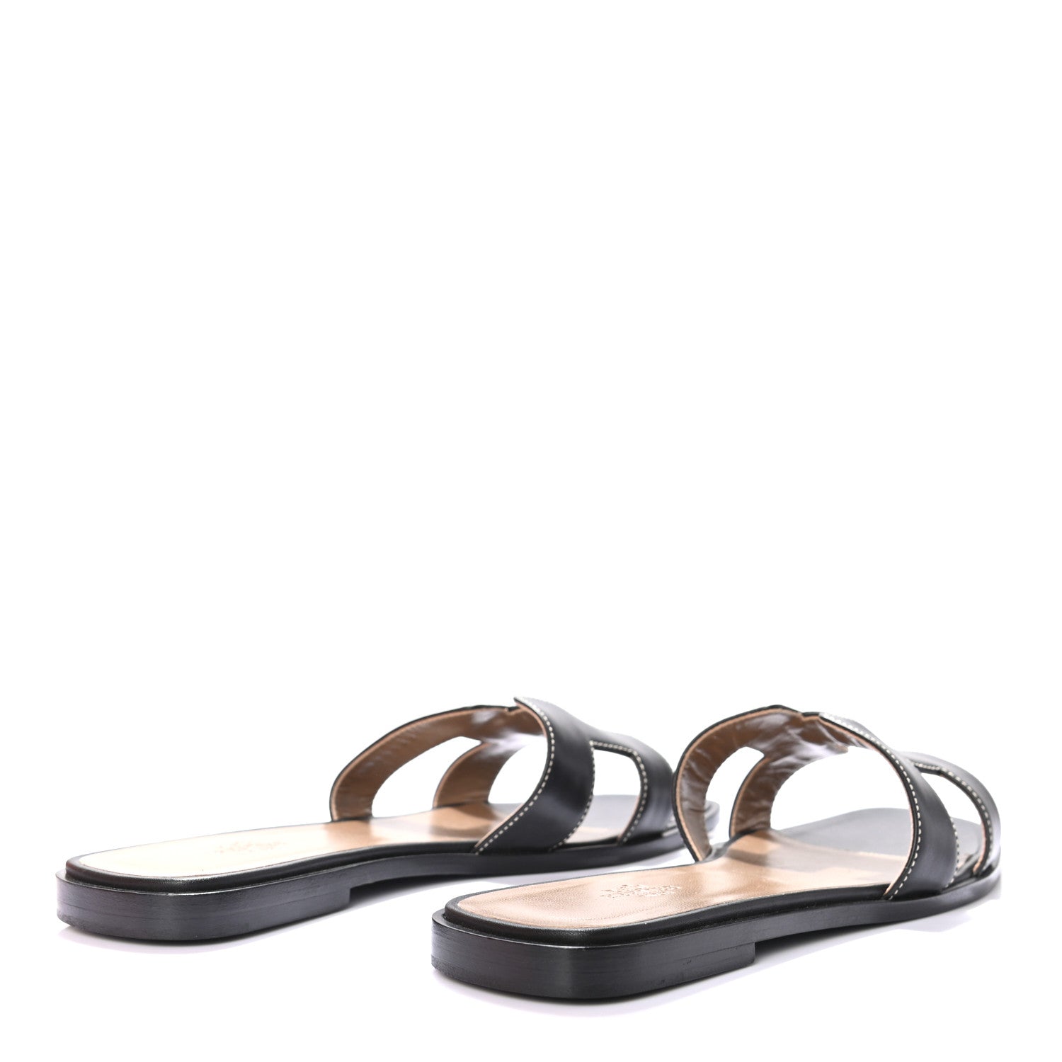Hermes Box Calfskin Oran Sandals 40 Black 3 of 6