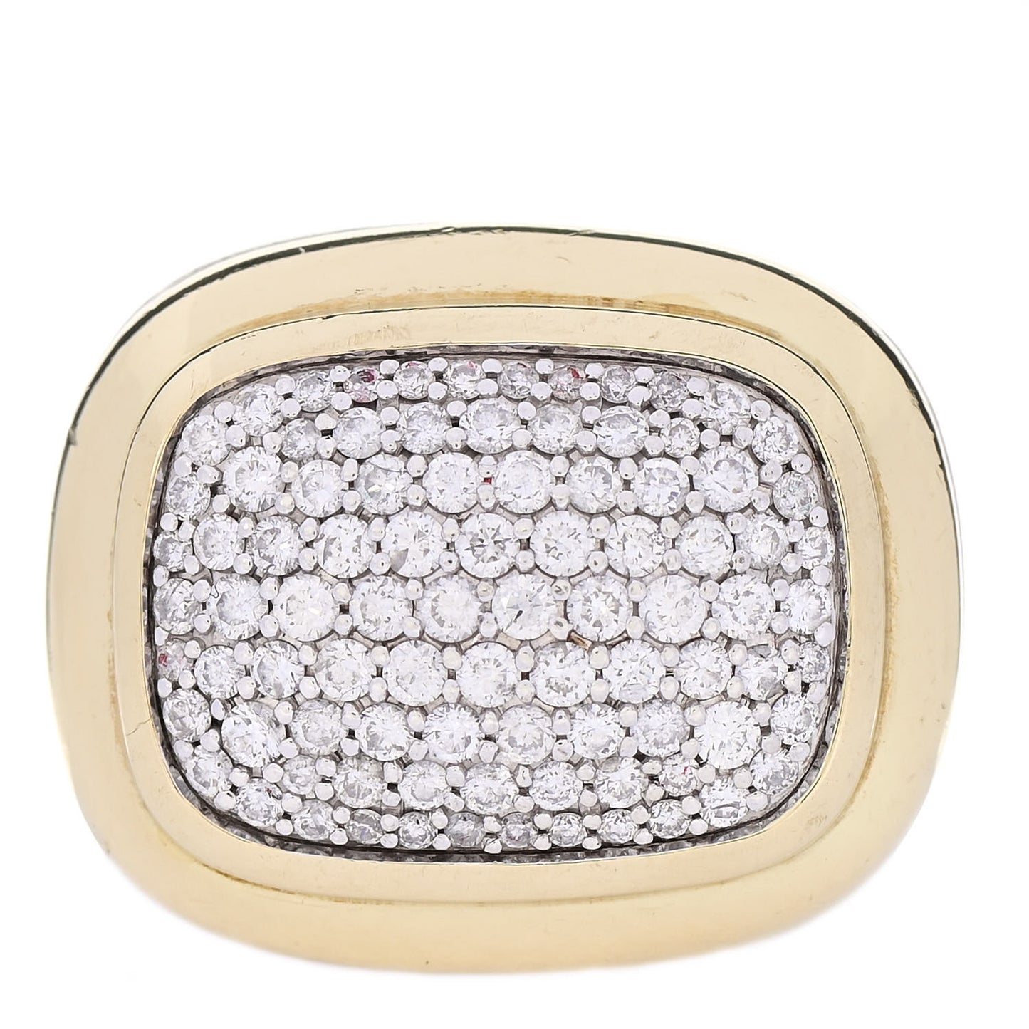 Sterling Silver 18K Yellow Gold Diamond Pave Waverly Ring 57 8