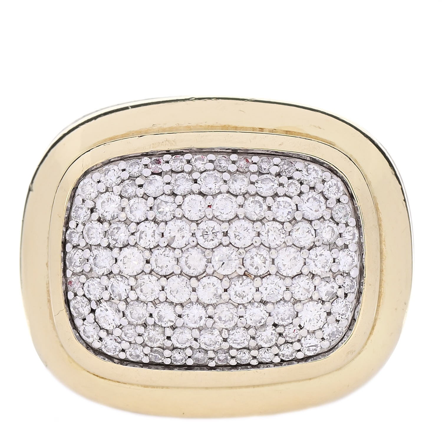 David Yurman Sterling Silver 18K Yellow Gold Diamond Pave Waverly Ring 57 8 1 of 6