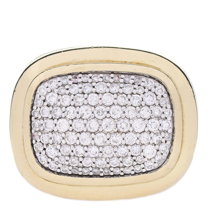 David Yurman Sterling Silver 18K Yellow Gold Diamond Pave Waverly Ring 57 8 1 of 6