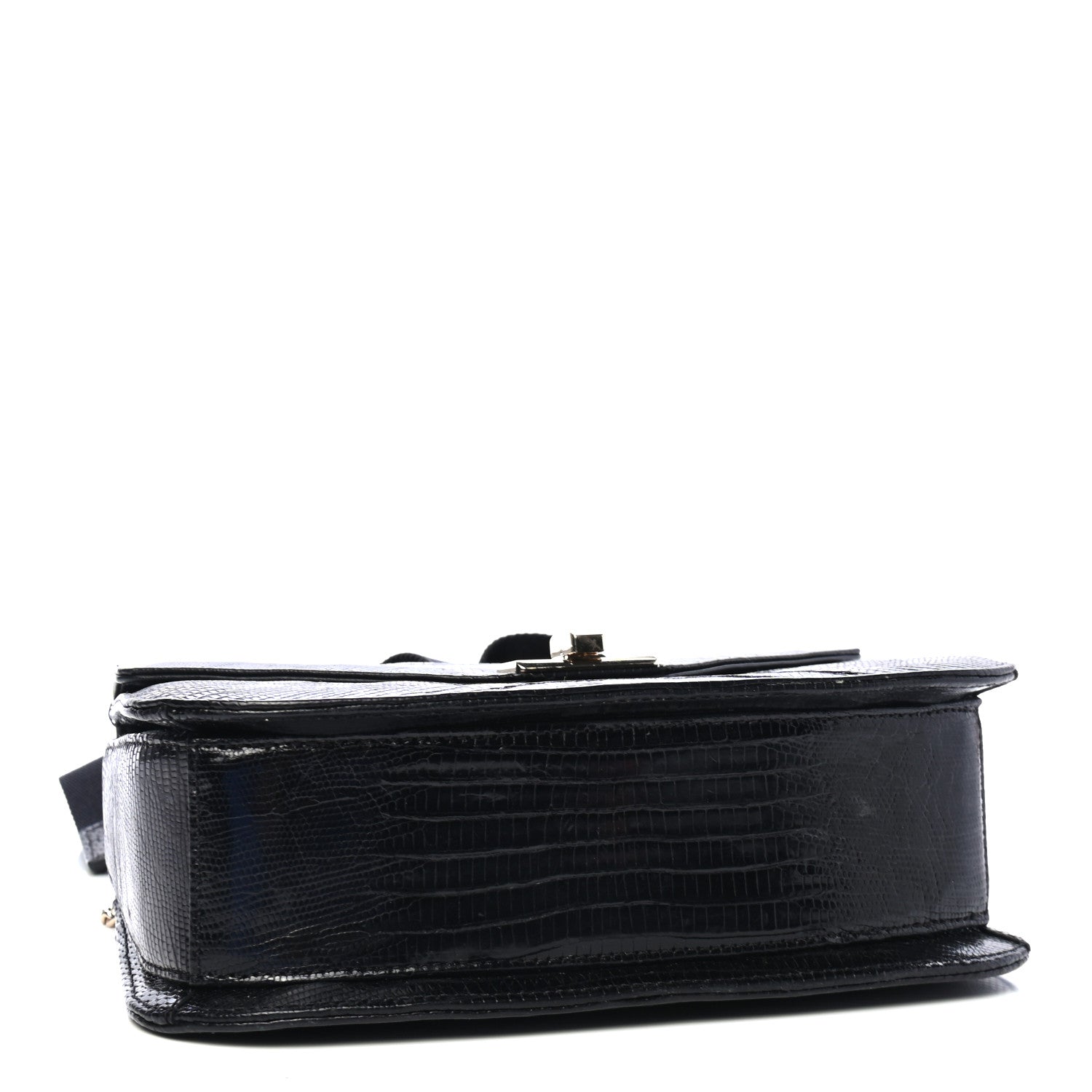 Valentino Garavani Lizard Embossed Calfskin VLTN Medium Shoulder Bag Black 3 of 5