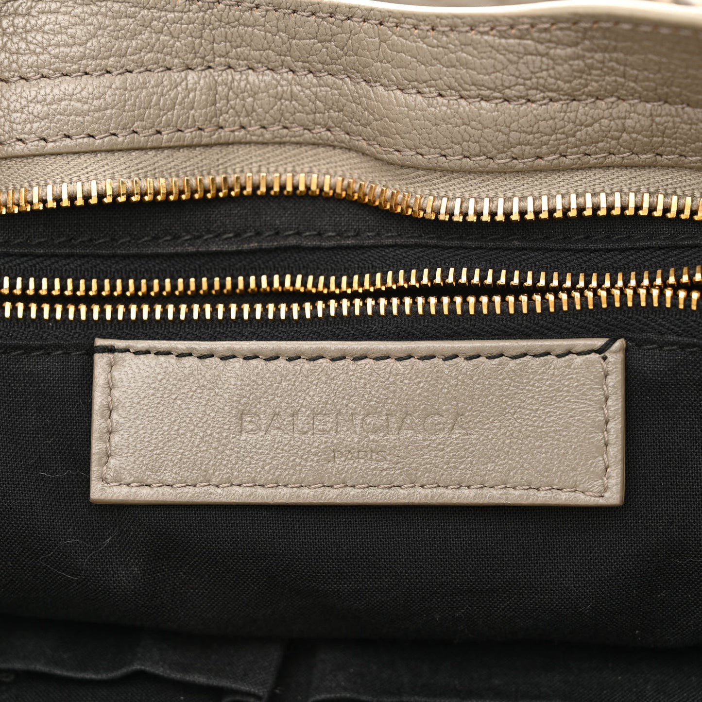 Chevre Gold Metallic Edge Hardware City Gris Taupe