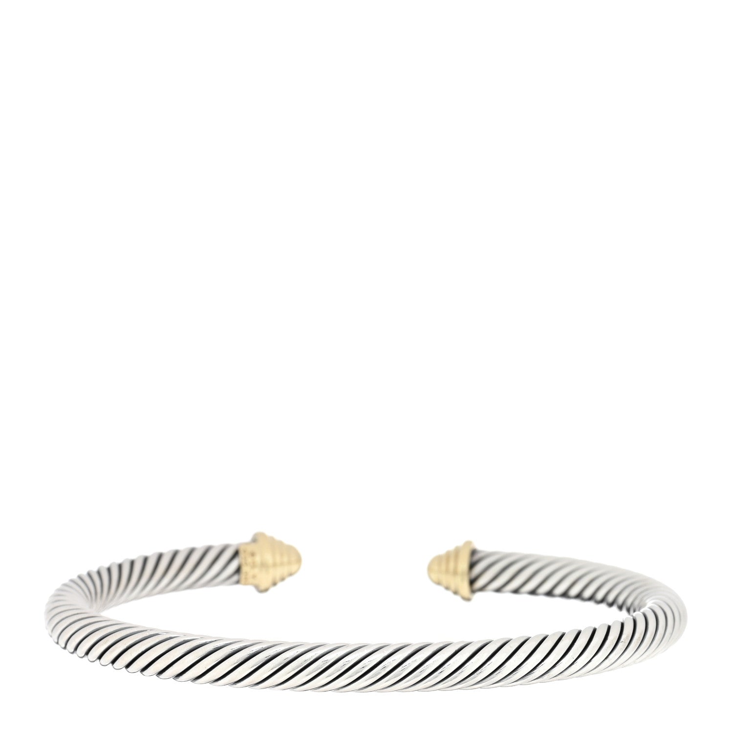 David Yurman Sterling Silver 14K Yellow Gold 5mm Cable Classics Bracelet 2 of 3