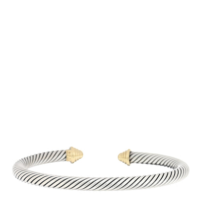 David Yurman Sterling Silver 14K Yellow Gold 5mm Cable Classics Bracelet 2 of 3