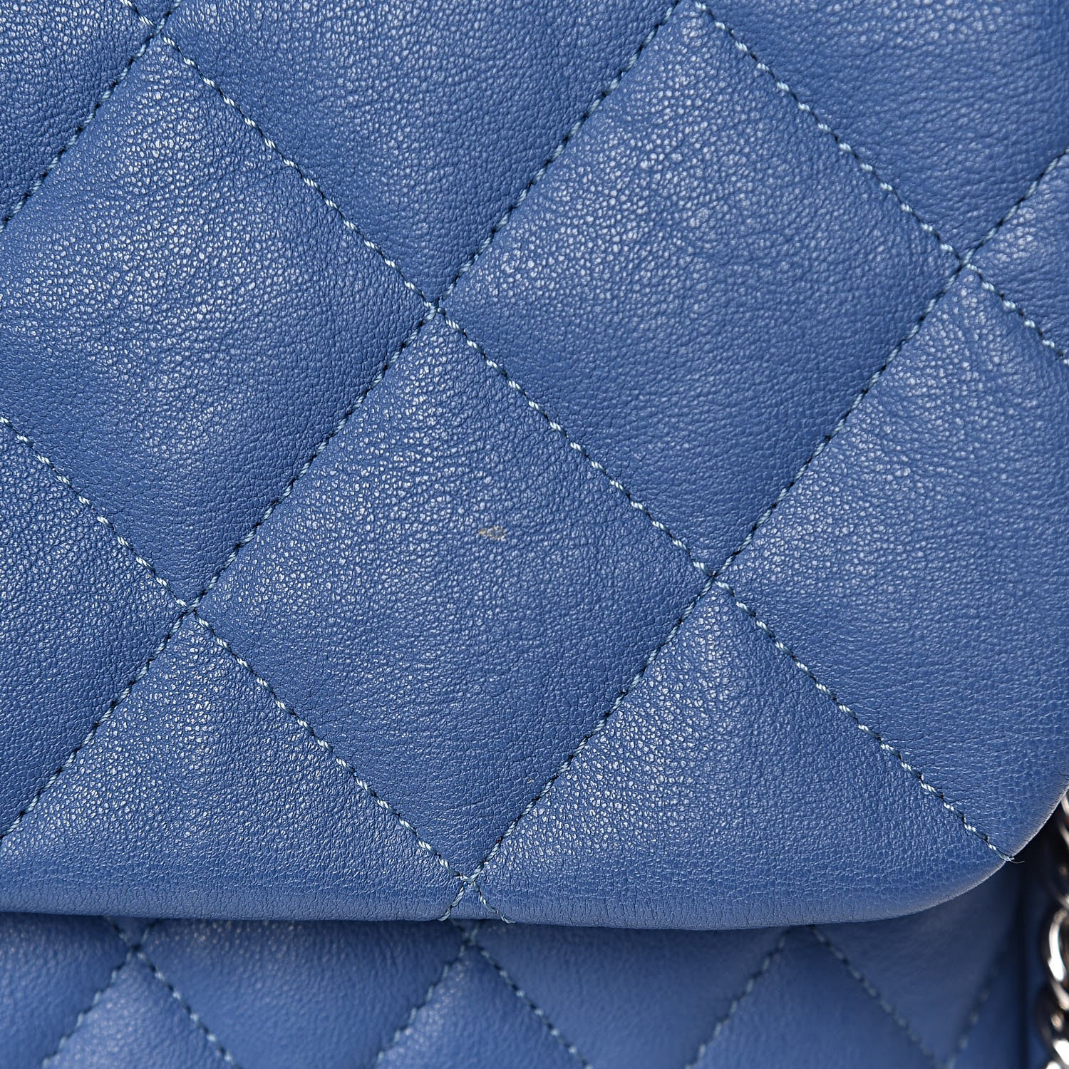 Chanel Washed Lambskin Quilted Chain Around Maxi Flap Light Blue 13 of 14