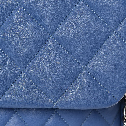 Chanel Washed Lambskin Quilted Chain Around Maxi Flap Light Blue 13 of 14