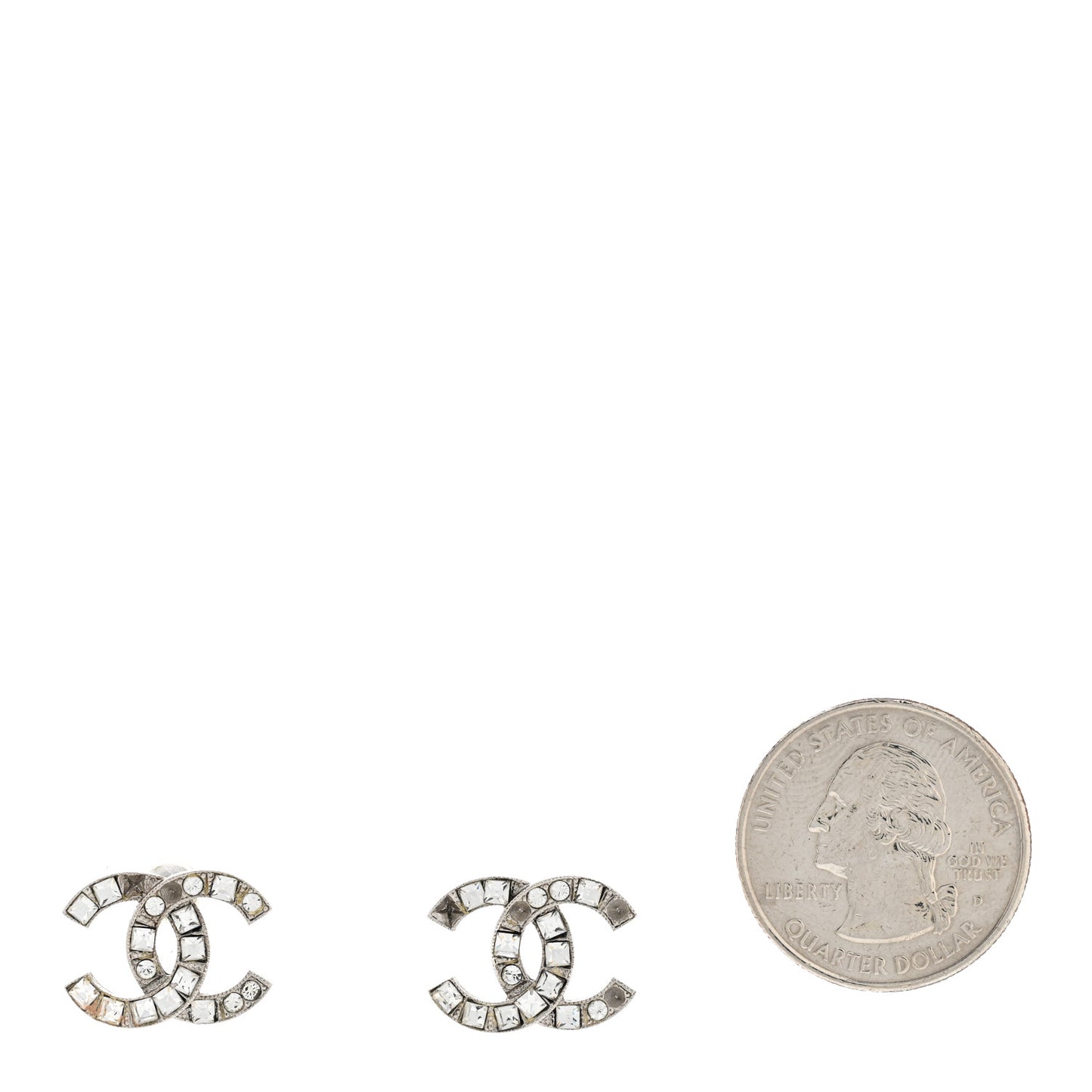 Crystal CC Earrings Silver