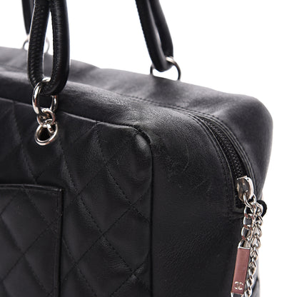 Chanel Calfskin Quilted Large Cambon Bowler Black White 14 of 17