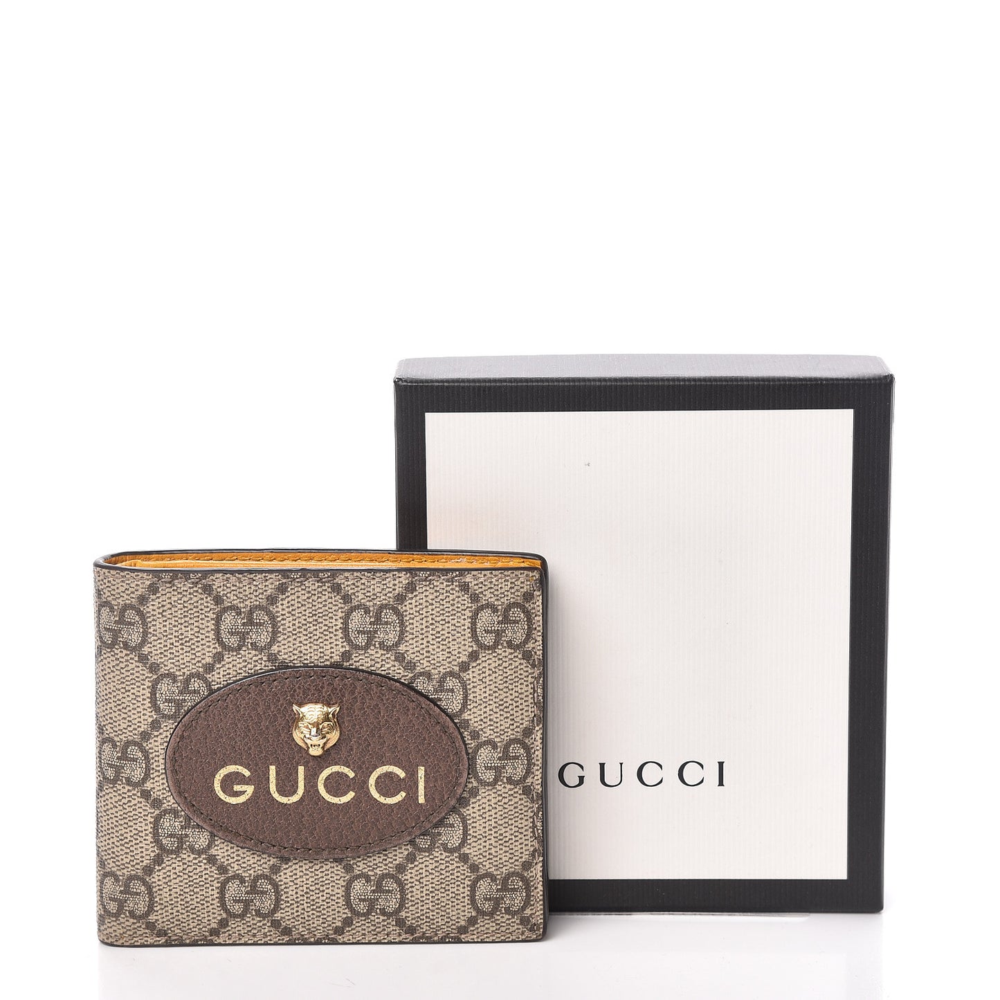 GG Supreme Monogram Neo Vintage Bi-Fold Wallet Beige Crop New Acero