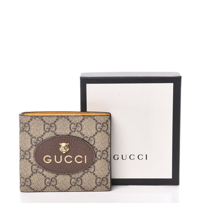 Gucci GG Supreme Monogram Neo Vintage Bi-Fold Wallet Beige Crop New Acero 8 of 8