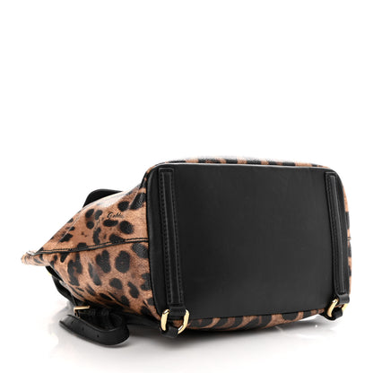Dolce & Gabbana Dauphine Leopard Print Miss Sicily Backpack Black 4 of 12