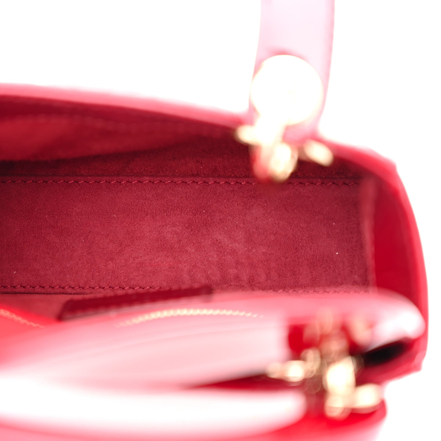 Patent Cannage Mini Lady Dior Red