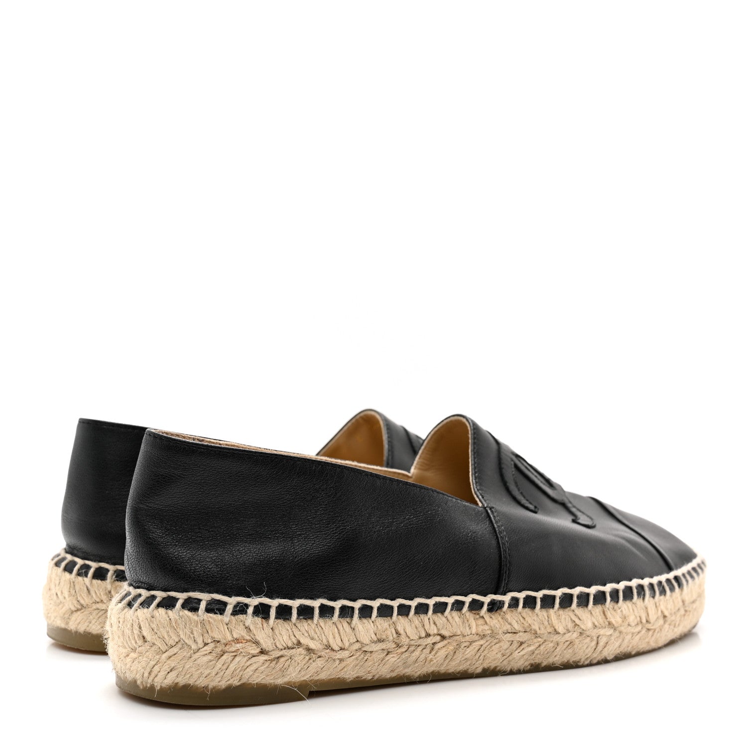 Chanel Lambskin CC Espadrilles 37 Black 4 of 12