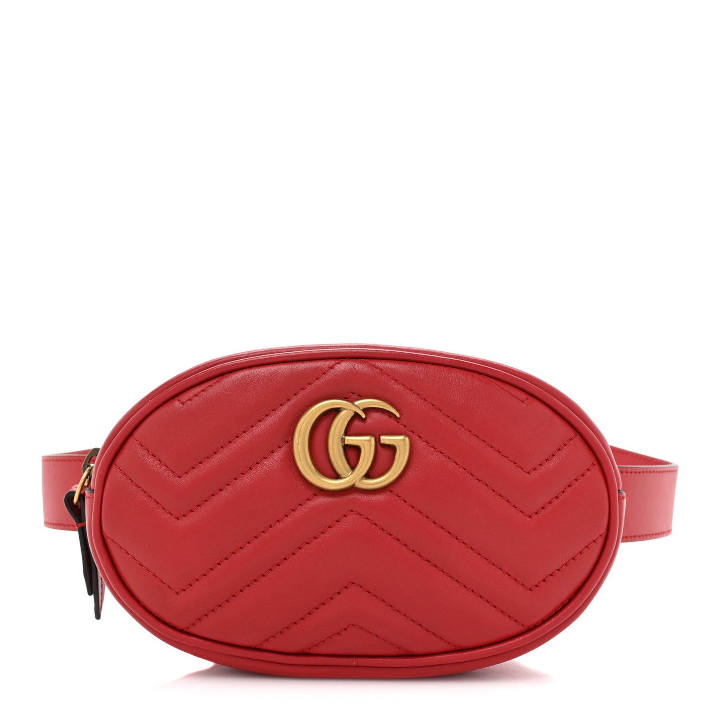 Calfskin Matelasse GG Marmont Belt Bag 95 38 Hibiscus Red