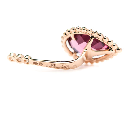 Boucheron 18K Rose Gold Diamond Garnet Serpent Boheme Single Earring 5 of 6