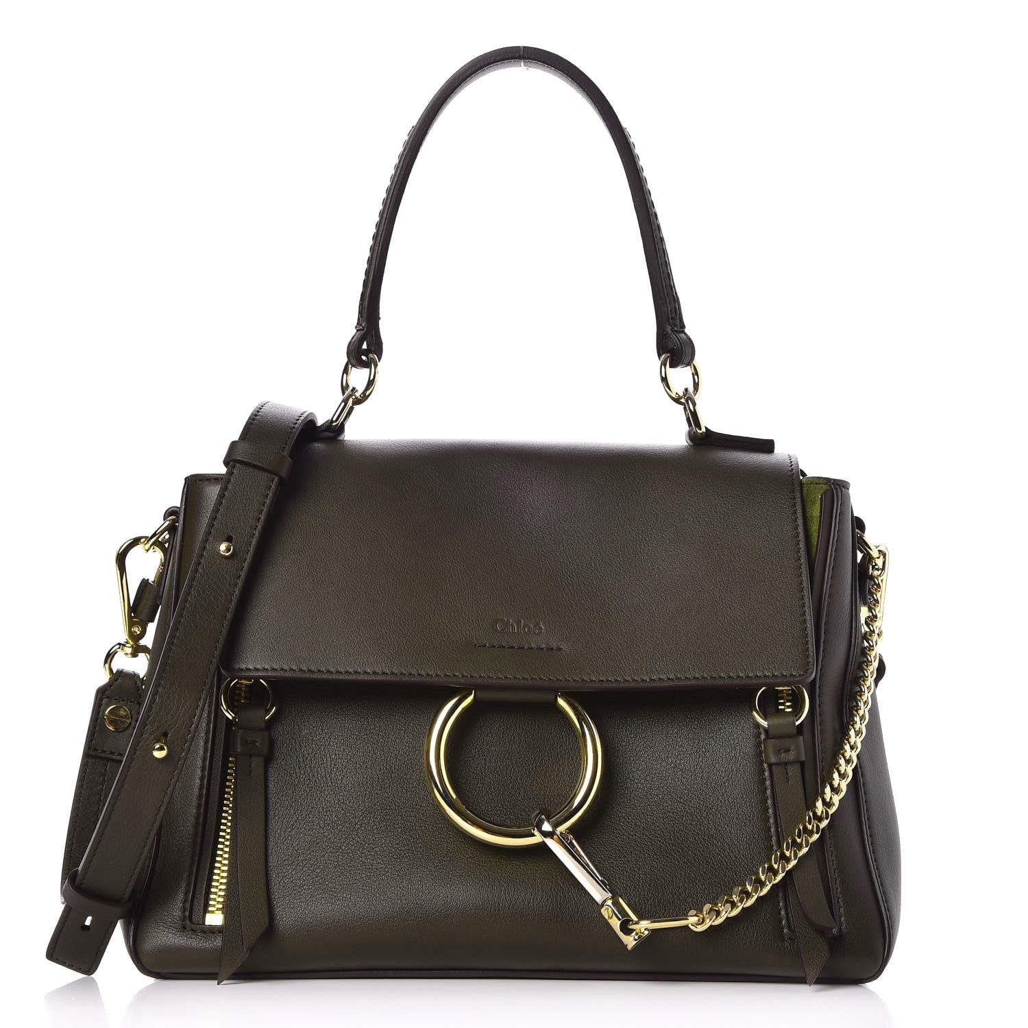 Chloe Calfskin Small Faye Day Shoulder Bag Deep Forest 1 of 8