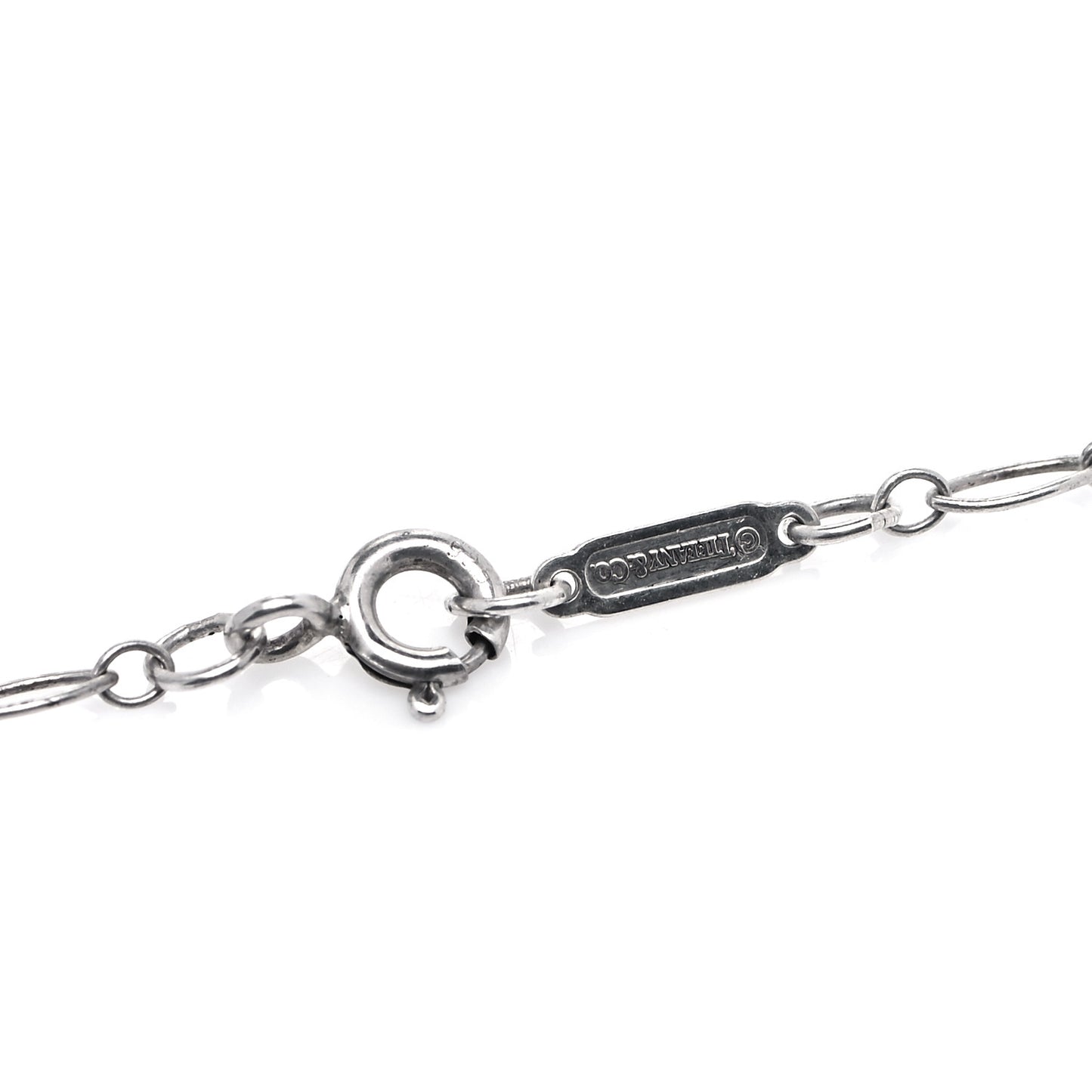 Sterling Silver Large Crown Key Pendant Link Necklace