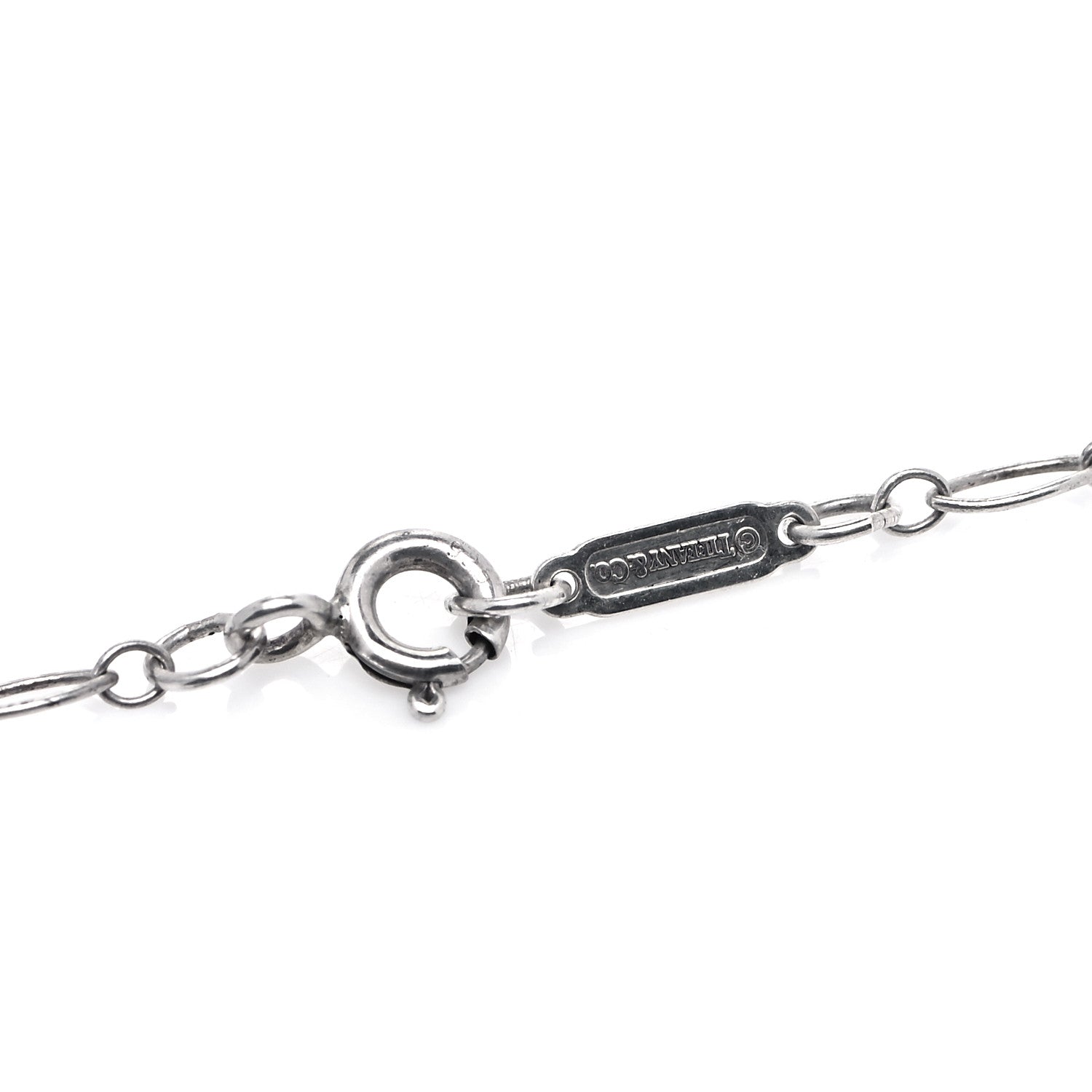 Tiffany Sterling Silver Large Crown Key Pendant Link Necklace 4 of 6